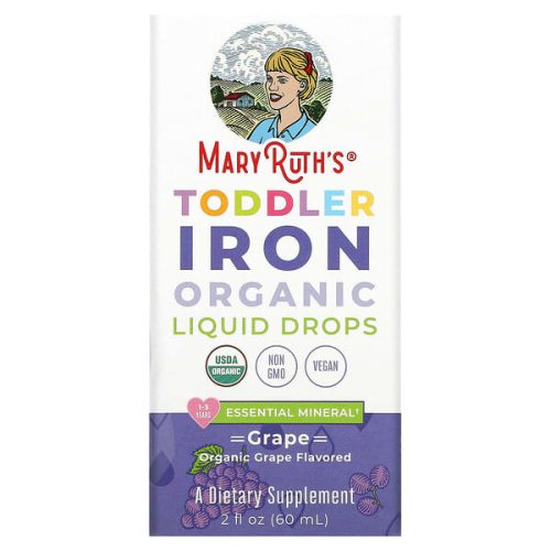 MaryRuth's, Toddler Iron Organic Liquid Drops, 1-3 Years, Grape, 3.5 mg, 2 fl oz (60 ml)