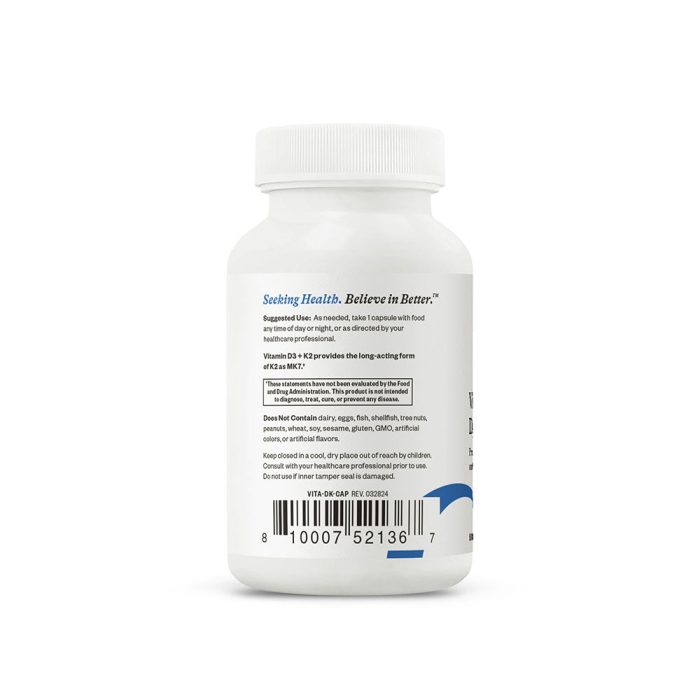 Seeking Health, Vitamin D3 + K2, 60 Capsules - Image 3