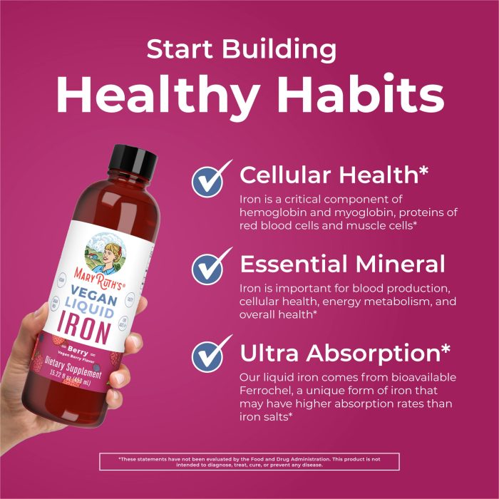 MaryRuth's, Vegan Liquid Iron, For Ages 4+, Berry, 6 mg, 15.22 fl oz (450 ml) - Image 4