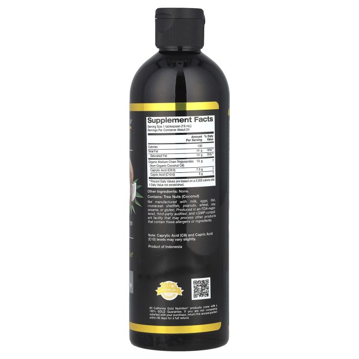 California Gold Nutrition, Sport, Organic MCT Oil, Unflavored, 12 fl oz (355 ml)