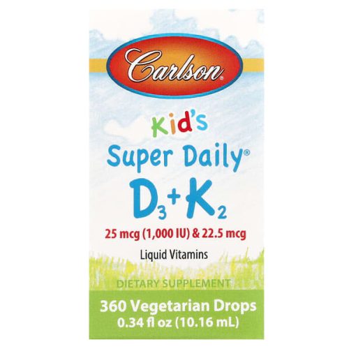 Carlson, Kid's Super Daily® D3 + K2, 0.34 fl oz (10.16 ml)-1