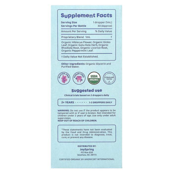 JoySpring, Genius Drops, Focus + Attention, , 1 fl oz (30 ml) - Image 2