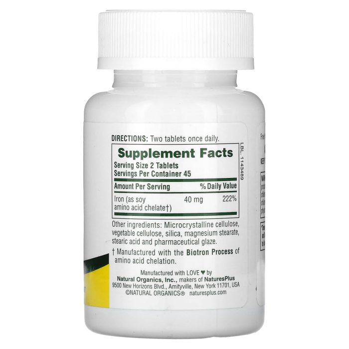 NaturesPlus, Iron, 90 Tablets (20 mg per Tablet) - Image 2