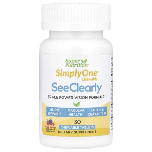 Super Nutrition, SimplyOne®, See Clearly, Triple Power Vision Formula with Lutein, Zeaxanthin, Vitamins, Minerals and Botanical Extracts, 30 Chewable Tablets