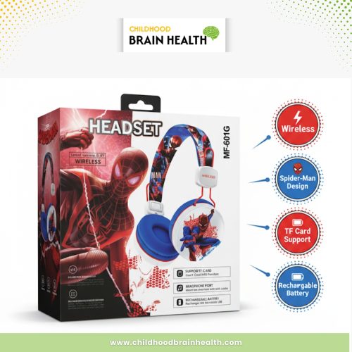 Kids Wireless Noise-Cancelling Headphones – Model MF-601G (Spider-Man Edition)
