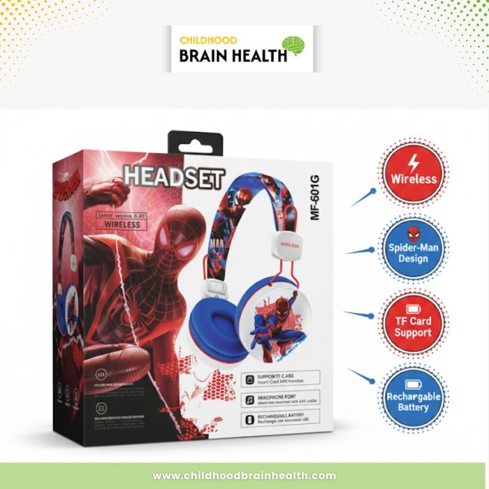 Kids Wireless Noise-Cancelling Headphones – Model MF-601G (Spider-Man Edition)