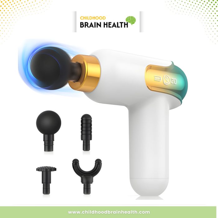 MF-601G Mini Massage Gun for Kids | 9-Speed Portable Muscle Relaxer with LCD Display & 4 Massage Heads