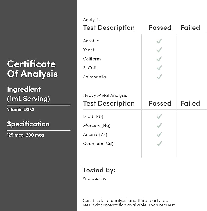 Vitamin D3 K2 5,000 IU Liquid Drops (5,000 IU of D3 and 200mcg of 99.9% All-Trans Patented K2 MK-7 (K2Vital)) Max Absorption Liquid Vitamin D Drops for Kids and Adults (30 Servings) by Double Wood - Image 3